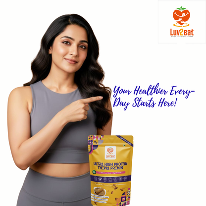 Ultra Low Carb High Protein Thepla Premix | Made with Real Almond Flour | 1.5g Net Carbs | Gluten Free, No Maida | Diabetic-Friendly, Keto-Friendly Almond Methi Atta Mix | 1kg