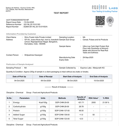 Ultra Low Carb High Protein Thepla Premix | Made with Real Almond Flour | 1.5g Net Carbs | Gluten Free, No Maida | Diabetic-Friendly, Keto-Friendly Almond Methi Atta Mix | 1kg