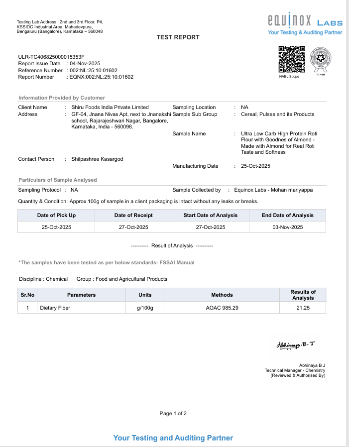 Ultra Low Carb High Protein Thepla Premix | Made with Real Almond Flour | 1.5g Net Carbs | Gluten Free, No Maida | Diabetic-Friendly, Keto-Friendly Almond Methi Atta Mix | 1kg