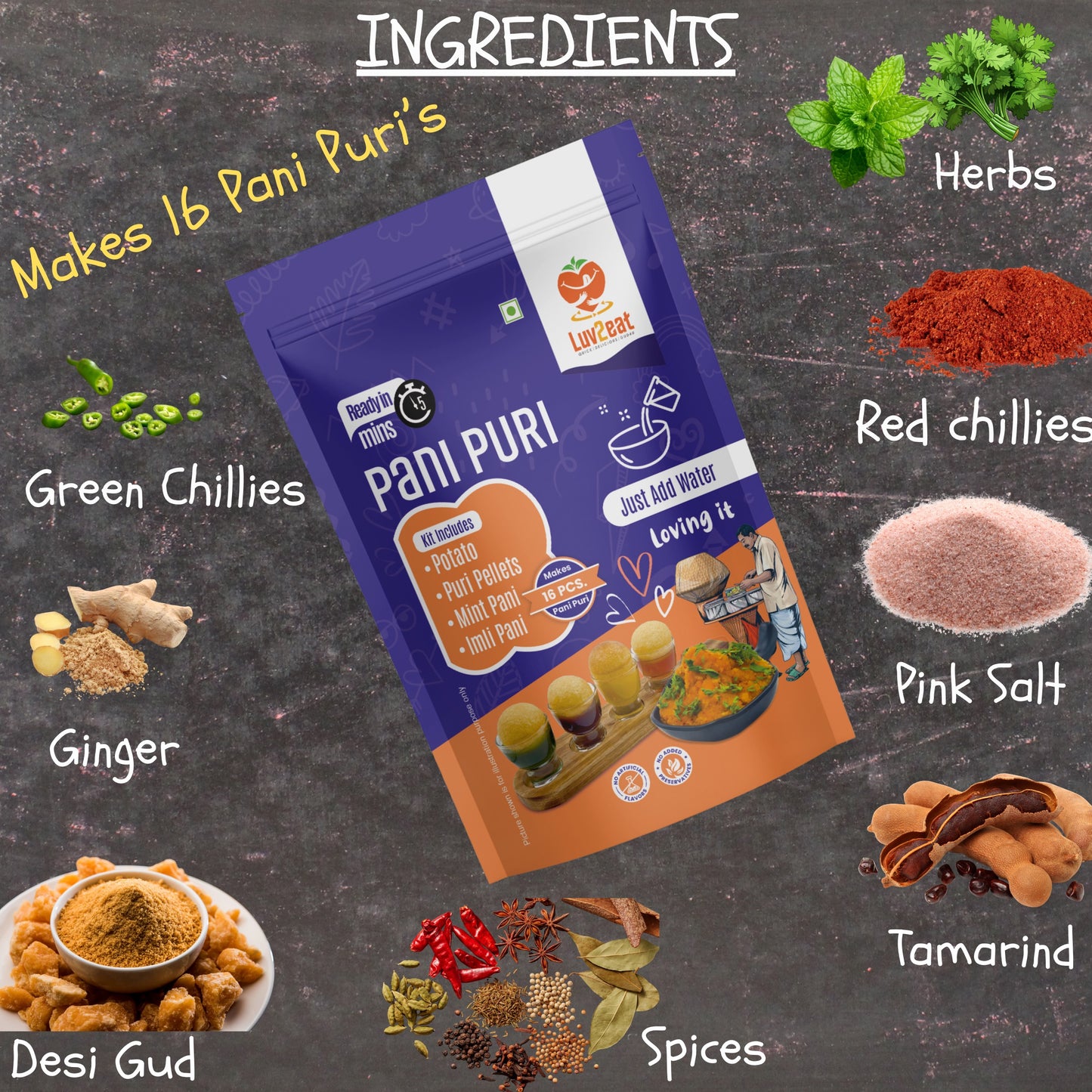 Pani Puri Kit – With Potato Premix | Makes 16 Pieces