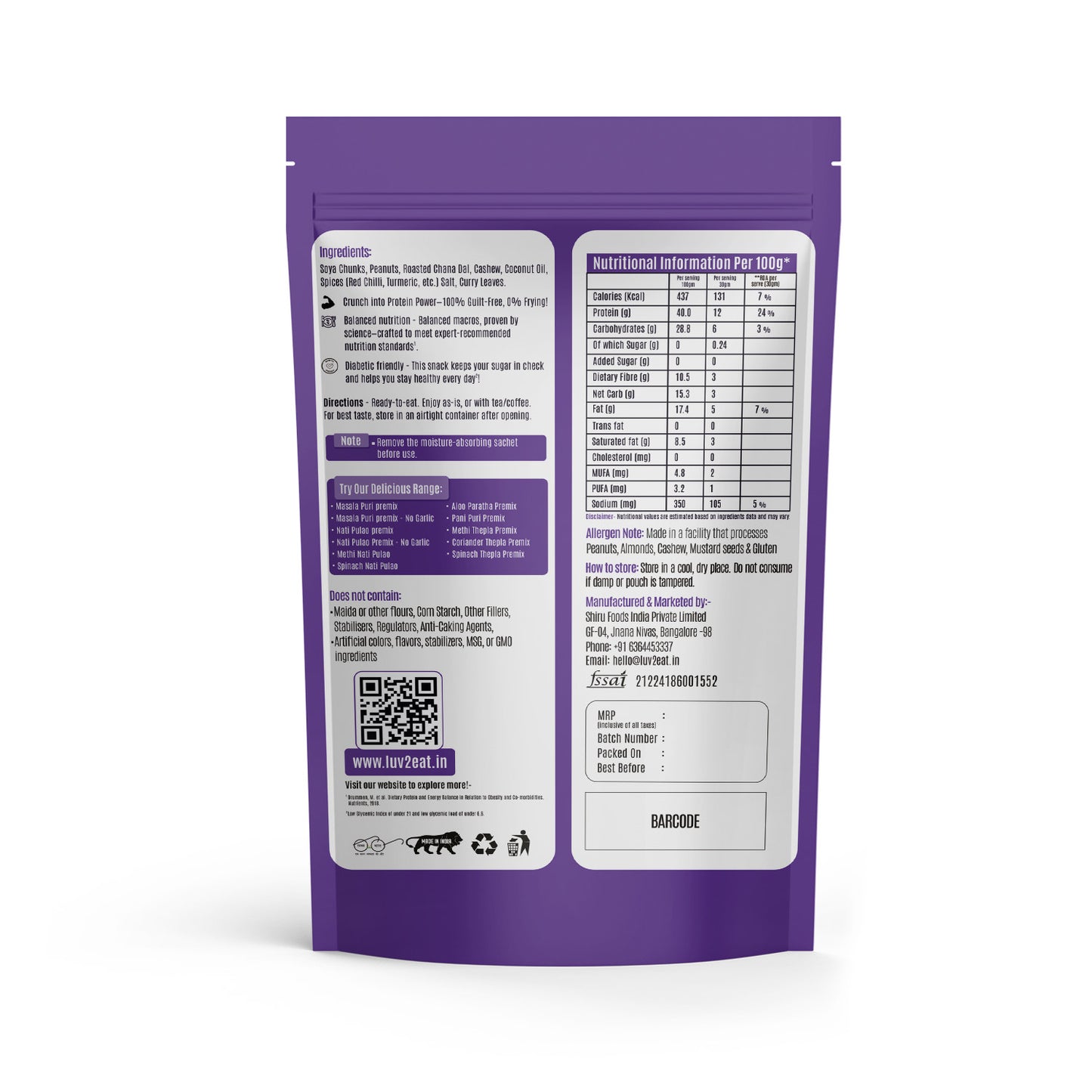 Luv2eat Protein Mixture - Nutrition & Ingredients Details