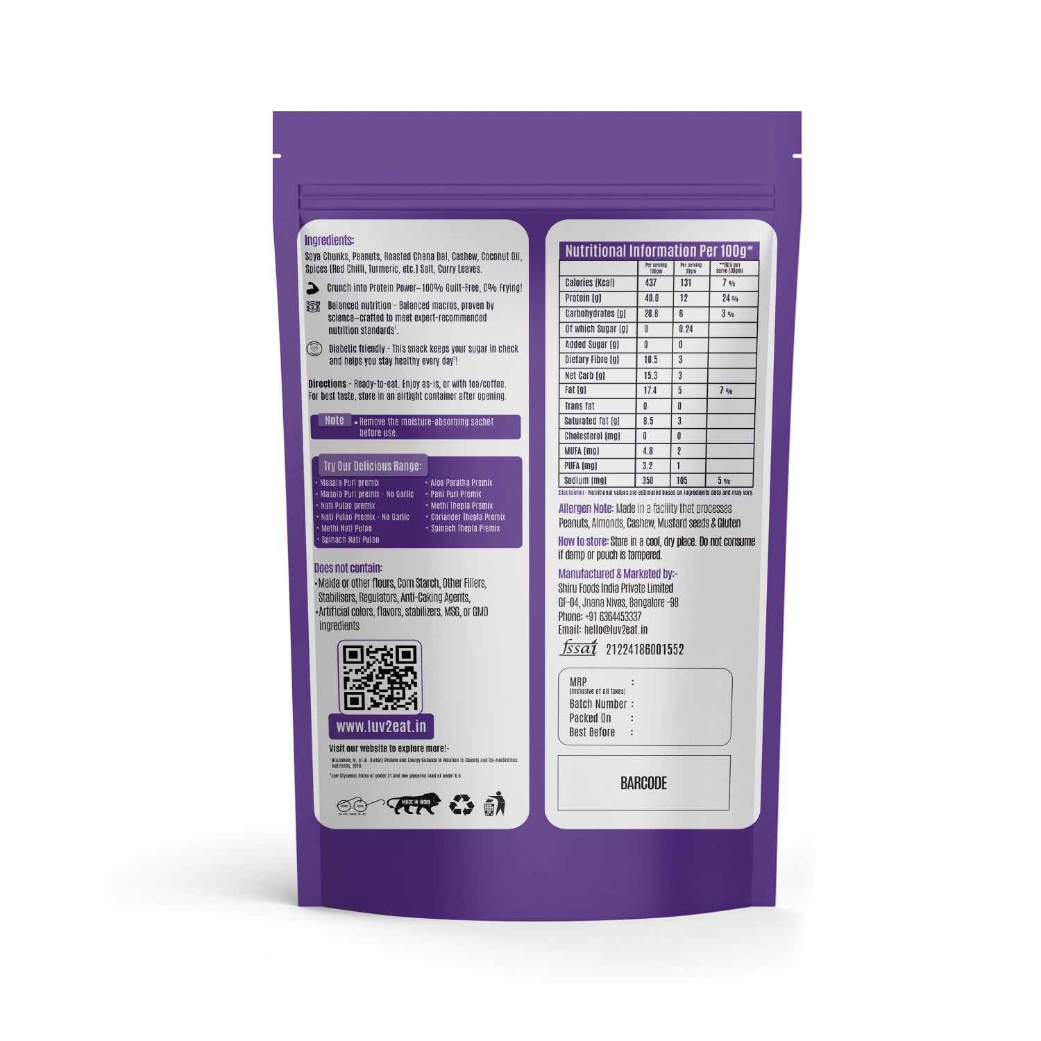 Luv2eat Protein Mixture - Nutrition & Ingredients Details