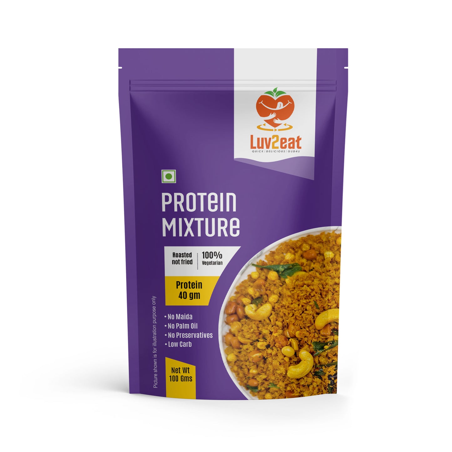 Luv2eat Protein Mixture - High Protein Roasted Snack Front View