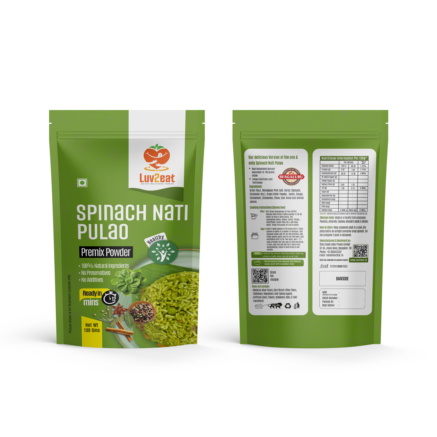 Spinach Nati Pulao Premix